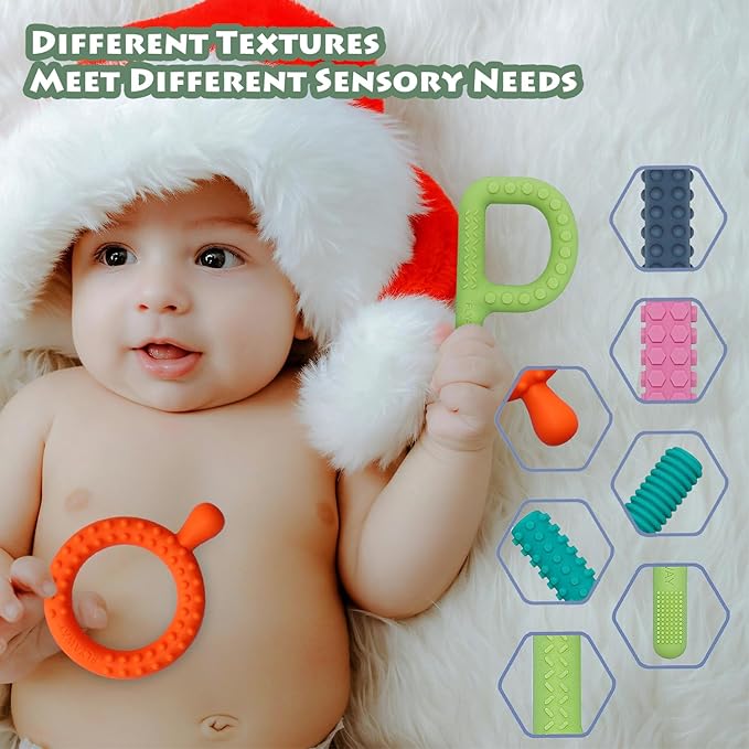 Sensory Toys for Kids with Autism, 5 Pack Autism Toys Silicone Baby Teething Toys for ADHD