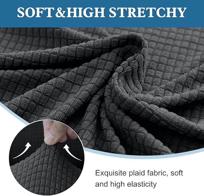 100% Waterproof Jacquard Fabric Couch Cover, Dual Layer with TPU Film, Leakproof High Elasticity Non-Slip Washable Furniture Protector for Pets, Dogs, Cats and Kids (Chair,Gray)