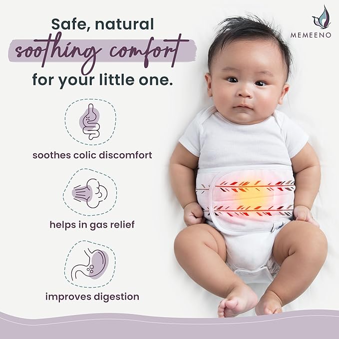Baby Belly Band for Gas & Colic Baby Relief - Self Heating Belly Band Baby Belly Button Band Colic Band Tummy Wrap for Babies Colic Belt Baby Gas Wrap Colic Baby Relief Newborn