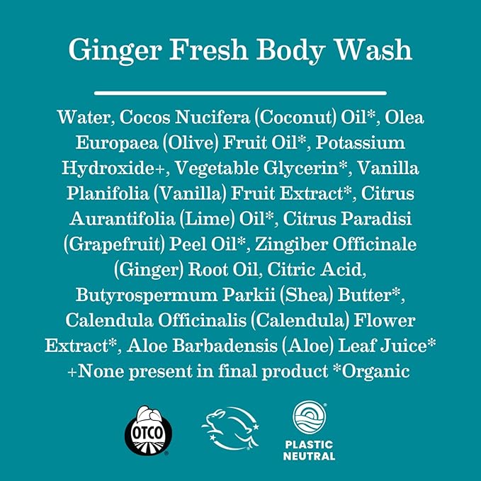 Earth Mama Ginger Fresh Foaming Hand Soap and All Purpose Body Wash for Sensitive Skin, Liquid Castile Soap with Organic Coconut Oil 34-Fluid Ounce