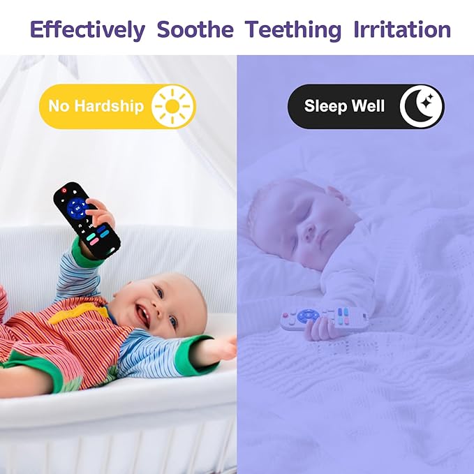 Hooku 2 Pack Silicone Teething Toys for Babies 0-6 Months, Teethers for Babies 6-12 Months