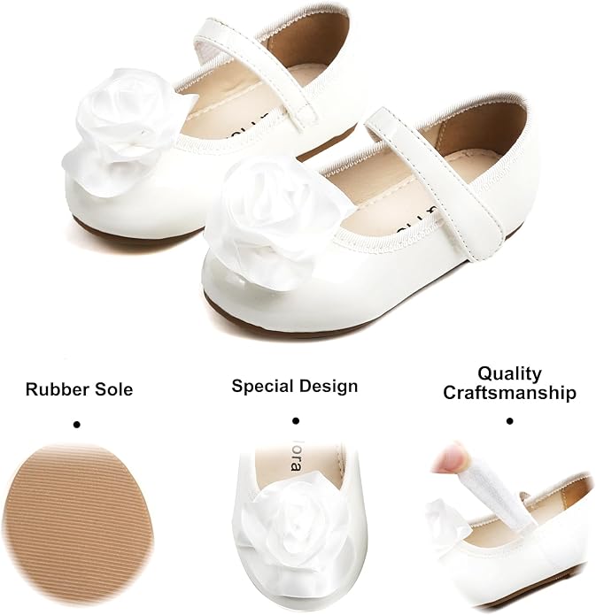 Felix & Flora Girls Toddler Little Ballet Shoes - Flower