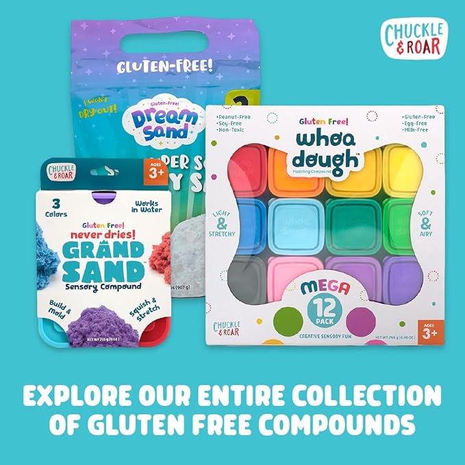 Chuckle & Roar - Grand Sand 3 Pack - Tactile Sensory Sand - Educational Fun for Preschoolers - Sensory Arts and Crafts for Kids, Toddlers - Doesn't Dry Out - Ages 3 and Up