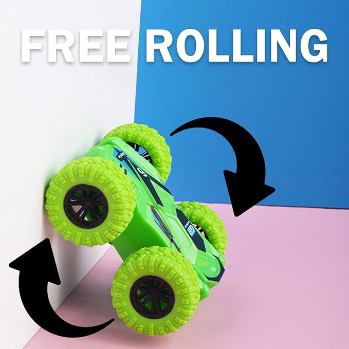 ONEST 4 Pieces Pull Back Cars Double Sided Friction Powered