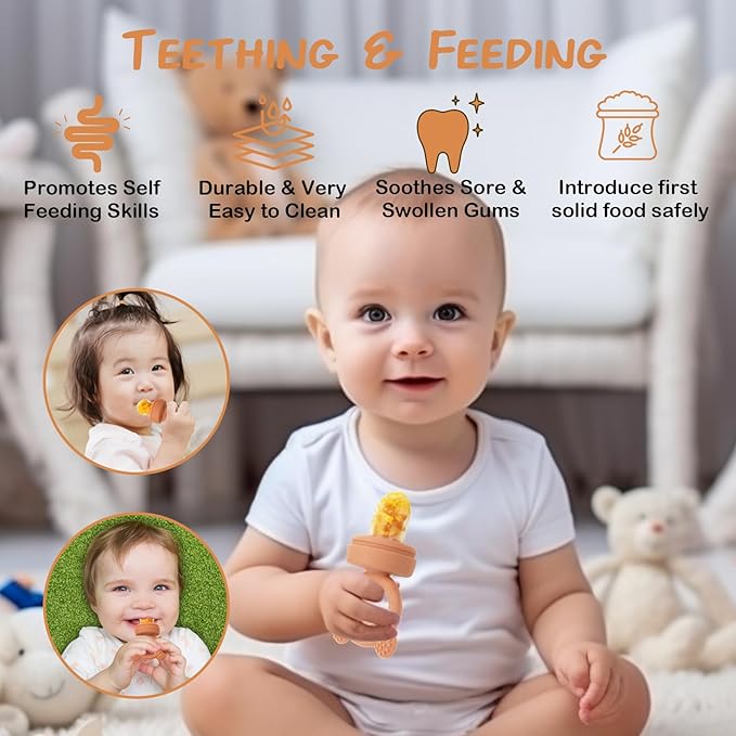 Baby Breastmilk Popsicle Molds & Baby Fruit Feeder (3 Pack), WAJIAYON Baby Food Freezer Tray Storage Containers