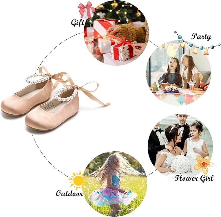 Felix & Flora Girls Toddler Little Ballet Shoes - Flower