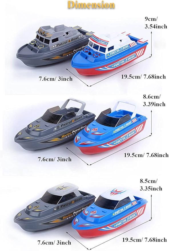Speed Boat Water Toy, Electric Patrol Boat Coast Guard Vessel 3)