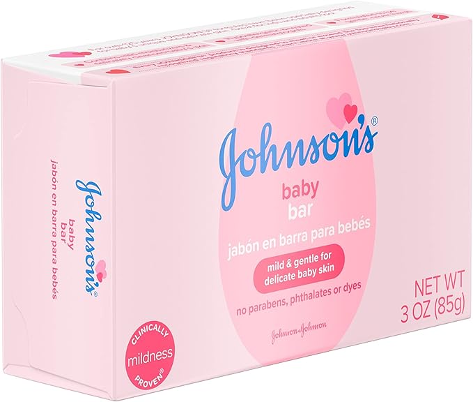 Johnson's Baby Body Soap Bar, Gentle for Baby Bath and Skin Care 3 oz 6)