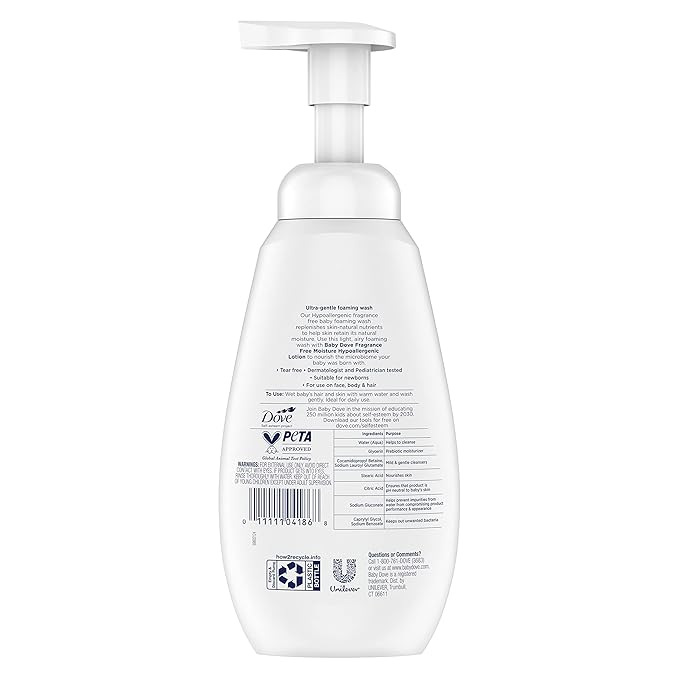 Baby Dove Baby Foaming Wash Fragrance Free Moisture 4 Count 13.5 fl.