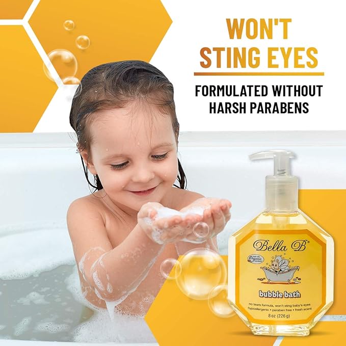 BELLA B Bubble Bath for Baby & Kids 8 oz - Organic Bubble Bath for Toddlers