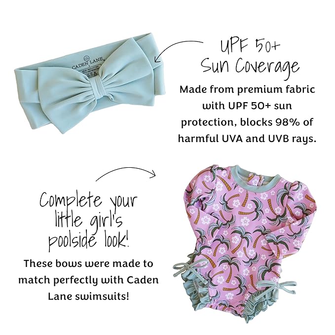 Baby Toddler Girl Swim Bow UPF 50+ Waterproof Pool Bow