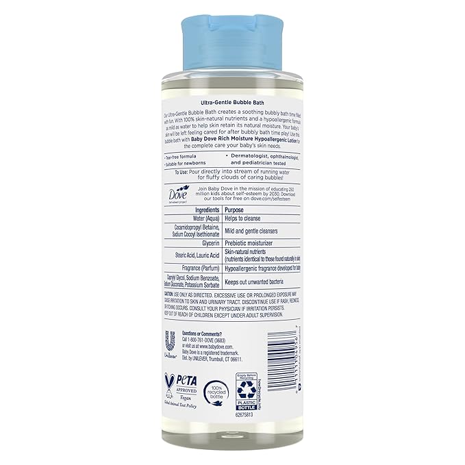 Baby Dove Bubble Bath Rich Moisture for nourished Skin and 16 oz
