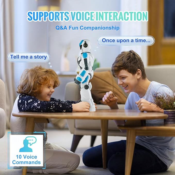 VEVOR RC Robot Toys for Kids, Gesture Sensing Programmable Remote Control Smart Robot, Interactive Walking Singing Dancing Robot for Age 6+ Year Old Boys Girls Birthday Gift Present