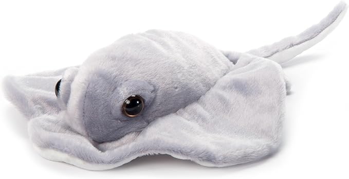 The Petting Zoo Stingray Stuffed Animal Plushie Slap Bracelet, Gifts for Kids, Slapstix Sealife Animals, Grey Stingray Plush Toy, 10 inches