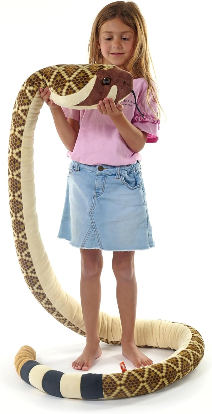 Wild Republic Snakes, Super Jumbo Western Diamondback Snake Plush, Giant Stuffed Animal, Plush Toy, Gifts for Kids, 113"