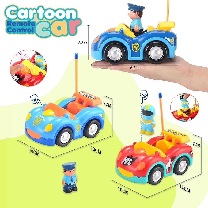 Haktoys Remote Control Cars Set of 2 Vehicles: RC Radio