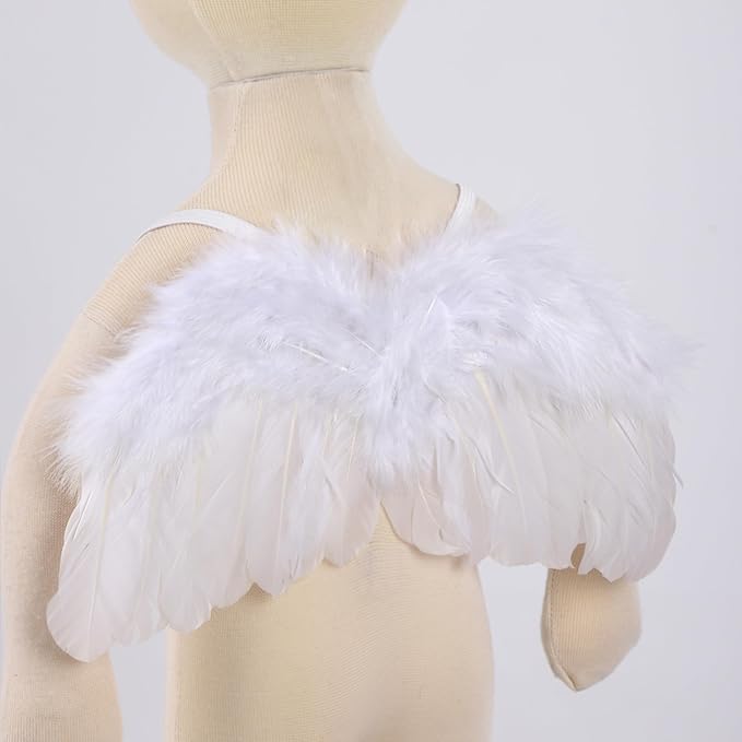 Holibeat 2PCS 0-6M Baby Angel Feather Wings Newborn Photo Props