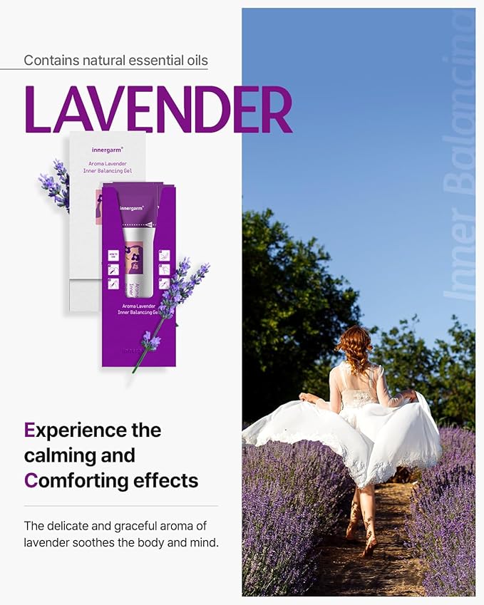 Innergarm Disposable Aroma Lavender Inner Balancing Gel - Deodorant & Balancing Care, Intimate Cleansing for Women 6 Count