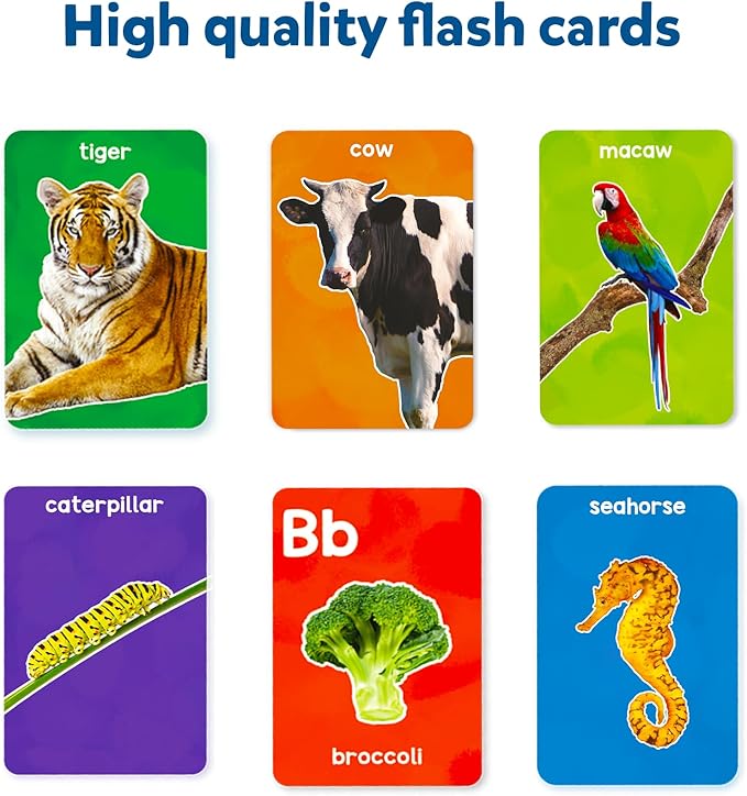 Skillmatics Thick Flash Cards Combo for Toddlers - Animals & Letters, Montessori Toys, Educational Games, Preschool Learning, Learning Aids, Gifts for Kids Ages 1, 2, 3, 4 Years