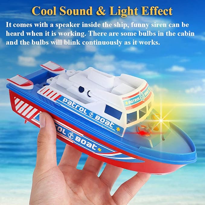 Speed Boat Water Toy, Electric Patrol Boat Coast Guard Vessel 3)