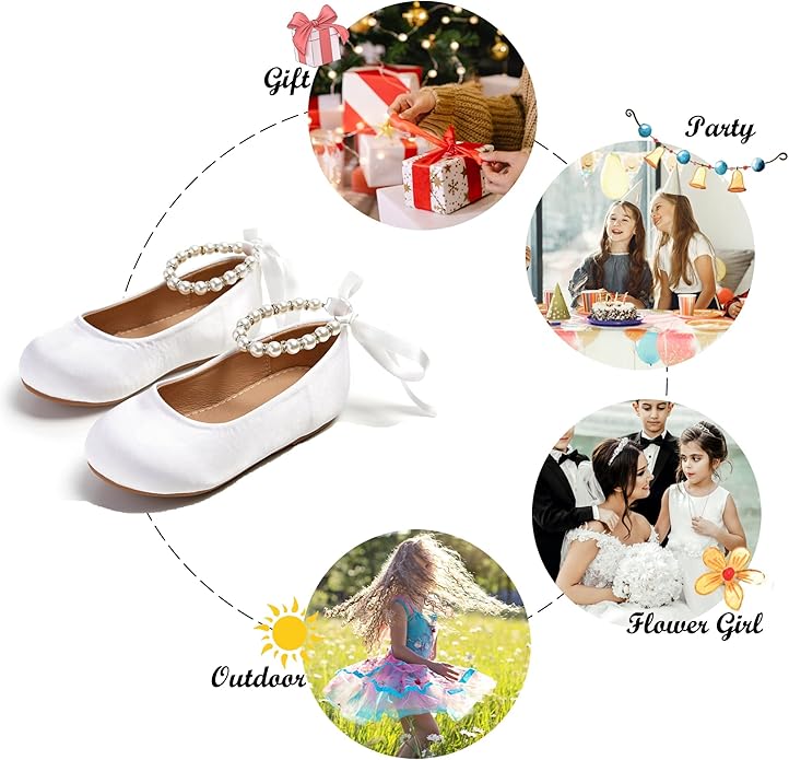 Felix & Flora Girls Toddler Little Ballet Shoes - Flower