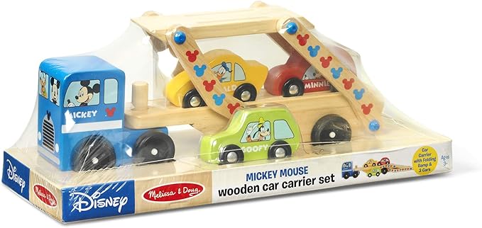 Melissa & Doug Mickey Wooden Car Carrier Set