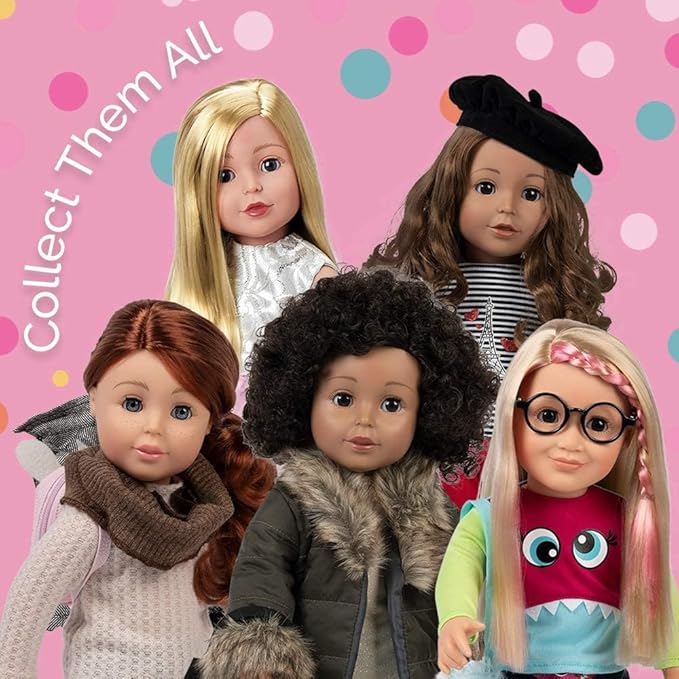 Adora Amazon Exclusive Amazing Girls Collection, 18” Realistic Doll with Changeable Outfit and Movable Soft Body, Birthday Gift for Kids and Toddlers Ages 6+ - Emma Sparkles