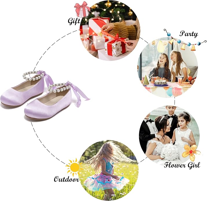Felix & Flora Girls Toddler Little Ballet Shoes - Flower
