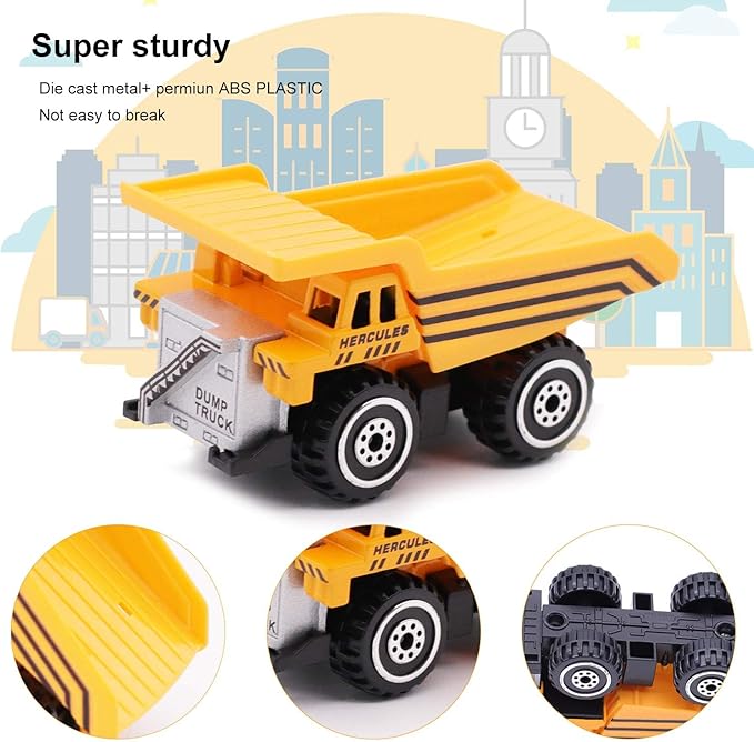 Childom Engineering Vehicle Toys Set Alloy Construction Big Forklift,Single Drum Roller