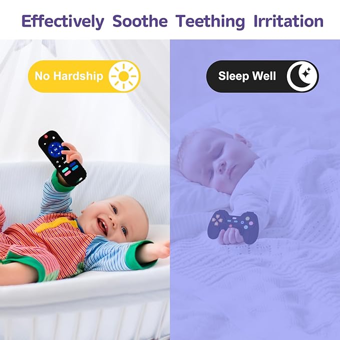 Hooku 2 Pack Silicone Teething Toys for Babies 0-6 Months, Teethers for Babies 6-12 Months
