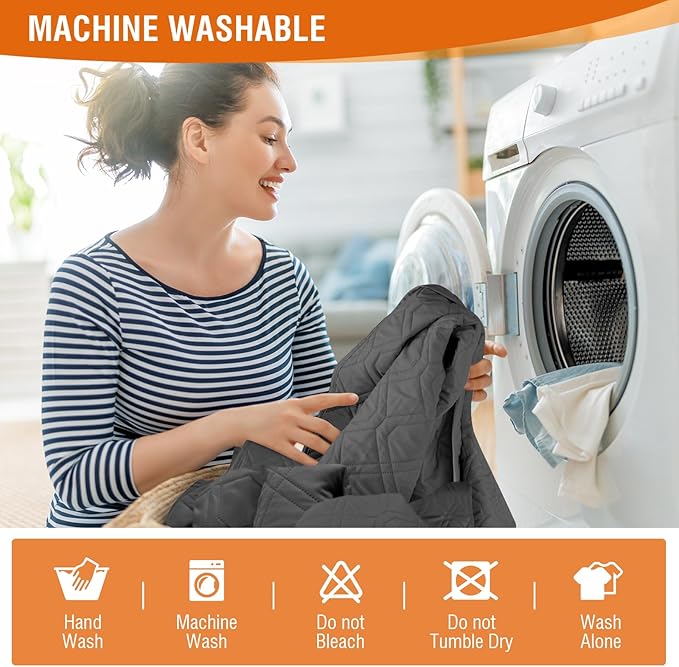 VANSOFY 100% Waterproof Recliner Chair Covers, Recliner Cover Non-Slip Dog Chair Cover Furniture Protector Washable Slipcover with Pocket, Elastic Straps for Pets, Dogs(Charcoal Gray, 30")