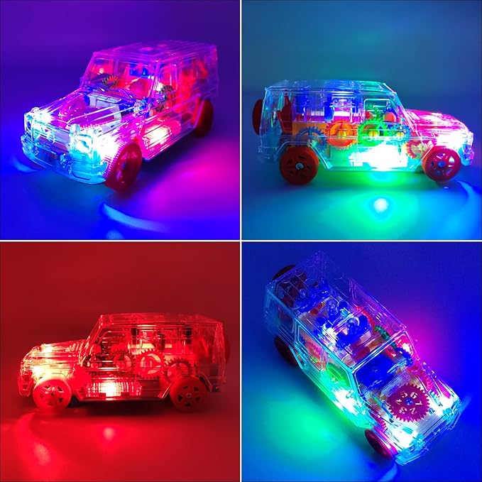 Tipmant Electric Car Toy Electronic Off Road Vehicle Auto Driving, Transparent Gears