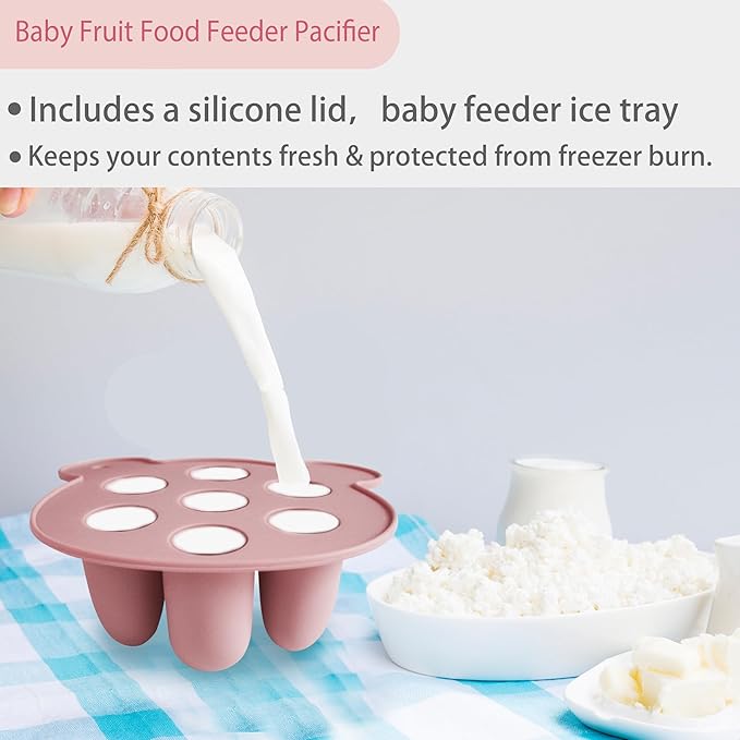 Big spinach Silicone Freezer Tray Baby Fruit Feeder Food Teething 6 Months