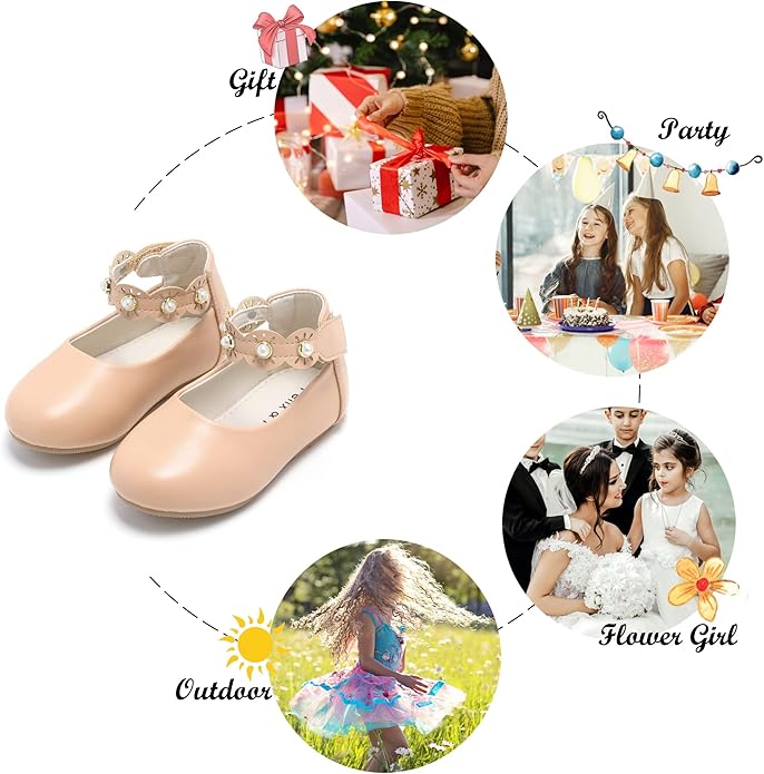 Felix & Flora Girls Toddler Little Ballet Shoes - Flower