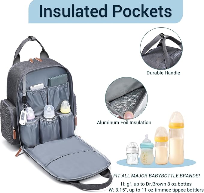 JOLLITO Baby Diaper Bag Backpack - Baby Bag for Boys & Girls