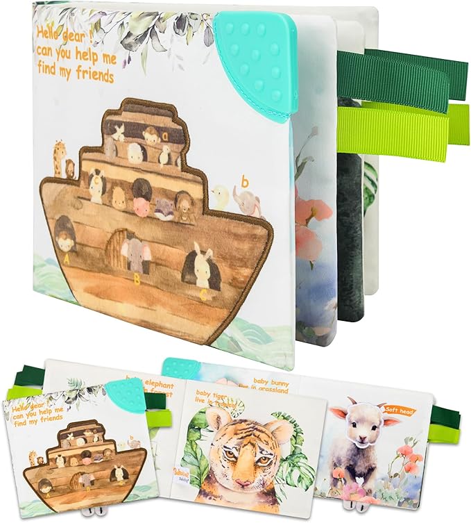 Soft Book, Soft Baby Book with Touch and Feel Pages 0-12 Months