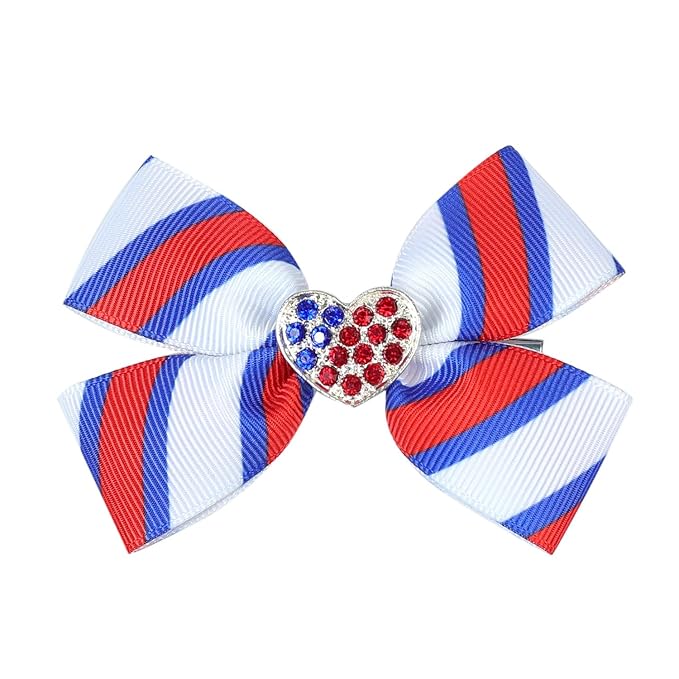 BBTDIN Baby USA Flag Turban Headband Patriotic Bow Baby Girls JHN44 (Set