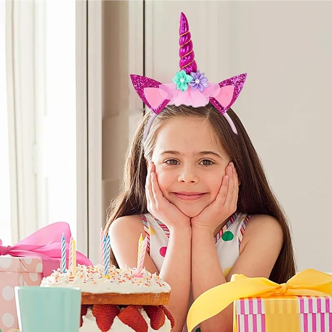 Unicorn Horn Headband Glitter Cute Unicorn Hairband Birthday Party Halloween