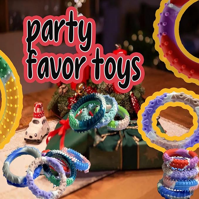 48pcs Random ColorSensory Fidget Toys for Kids Adults , Stretchy Fidget Bracelet &Texture & Calming Autism Sensory Toys for Special Needs Autistic Children &Calm Down Toy for Toddler Girls Boys