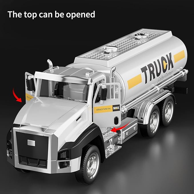 TEMI 3 Pack of Diecast City Transport Vehicles, Garbage 1/50 Scale