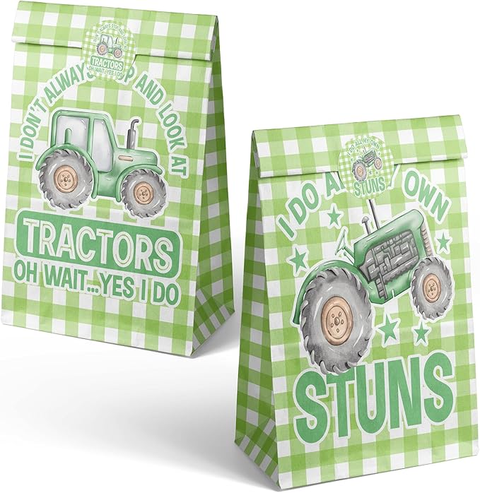 Tractor Party Favor Bags Tractor Goodie Bags Tractor Party Favors for Kids Tractor Birthday Party Supplies