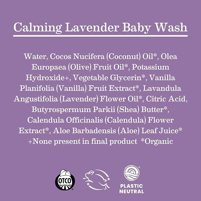 Earth Mama Calming Lavender Baby Wash Liquid Foaming Hand Soap, Organic All-Purpose Lavender Body Wash for Sensitive Skin 5.3Fl Oz (2PK)