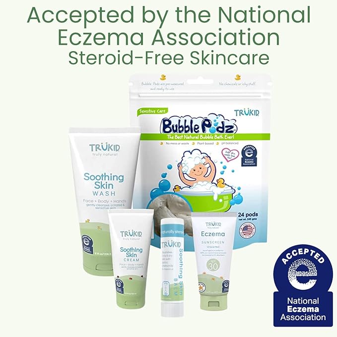 TruKid Soothing Skin Eczema Face and Body Wash - NEA-Accepted for Eczema, Soothes & Prevents Irritation 8oz TUBE