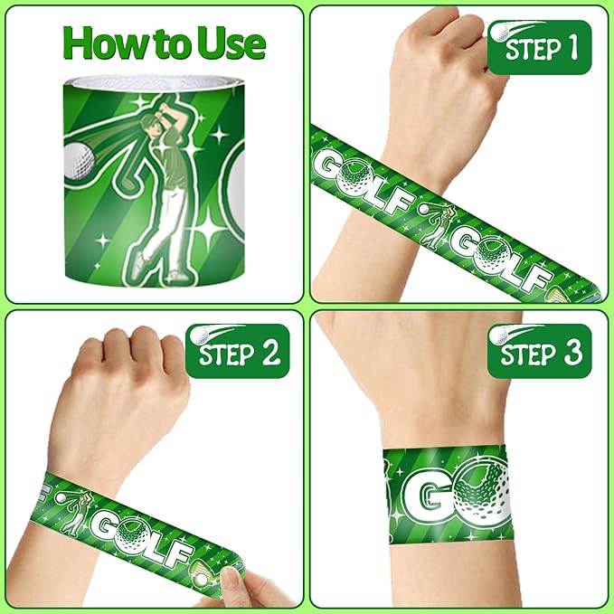 74 PCS Golf Party Favors, 50 PCS Golf Stickers 24 PCS Golf Slap Bracelets Golf Birthday Party Decorations Supplies for Kids Adults