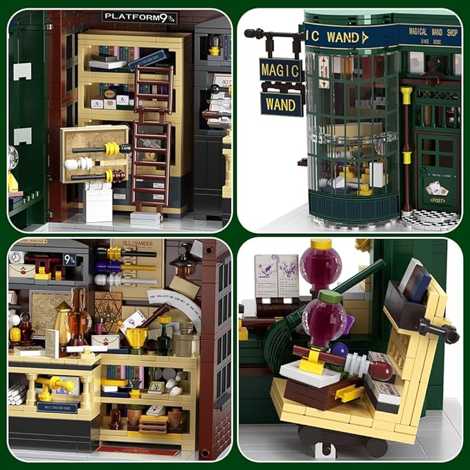 Post Shop Building Block Set,Handmade Mini Modern Model House for Lover Friend Gift Building Block Model for Kids Adults Boys Girls Age 8+,1420pcs