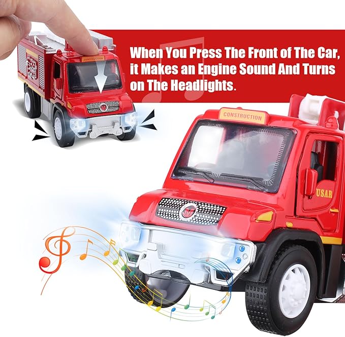 5.5 inch Fire Engine Toy Set 3 Pcak 6 fireman 4 6 7 8