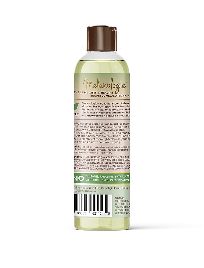 Beautiful Brown Babies Nourishing Gentle Baby Skin and Hair Cleanser, Sulfate- 12 oz