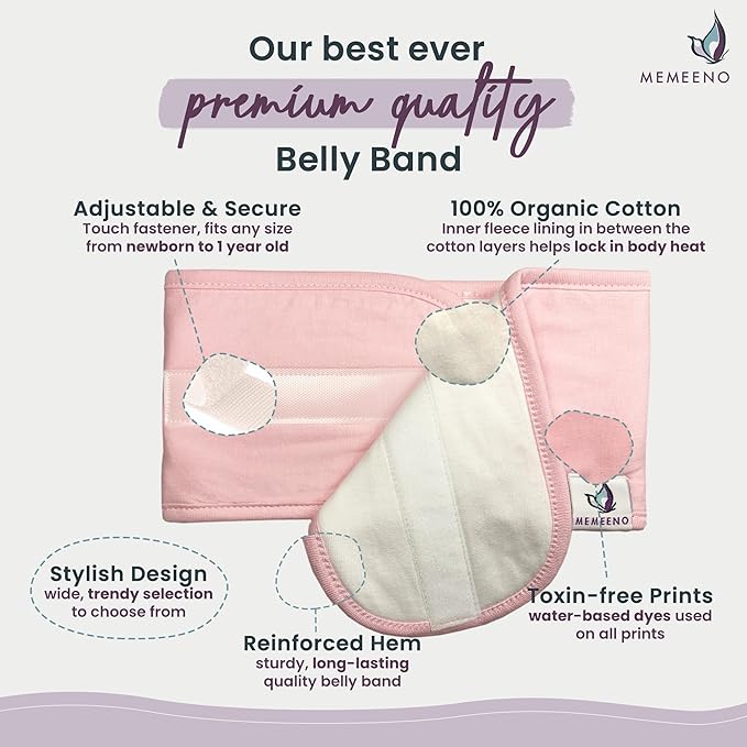 Baby Belly Band for Gas & Colic Baby Relief - Self Heating Belly Band Baby Belly Button Band Colic Band Tummy Wrap for Babies Colic Belt Baby Gas Wrap Colic Baby Relief Newborn