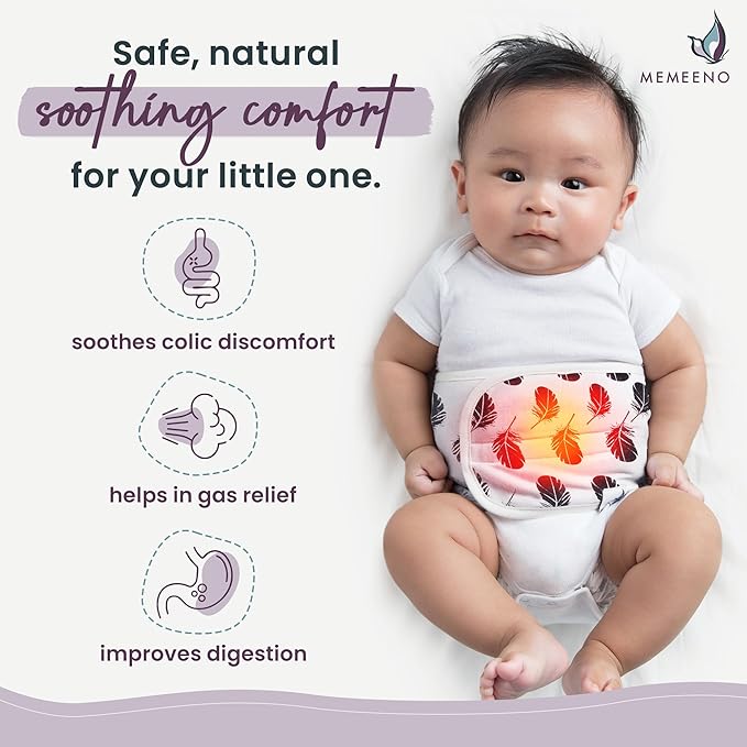 Baby Belly Band for Gas & Colic Baby Relief - Self Heating Belly Band Baby Belly Button Band Colic Band Tummy Wrap for Babies Colic Belt Baby Gas Wrap Colic Baby Relief Newborn