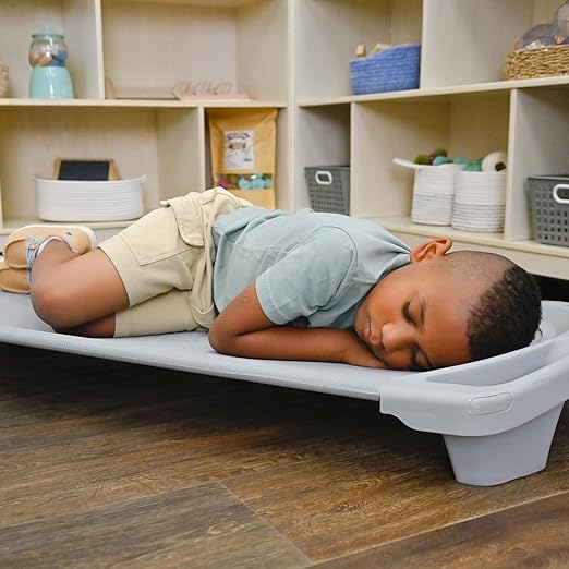 Children’s Factory SpaceLine Nap Cots, Kids Daycare and Preschool Sleeping Cot, Standard Size, Gray